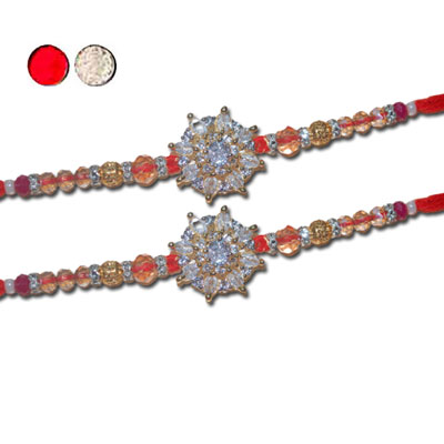 "AMERICAN DIAMOND (AD) RAKHIS -AD 4300 A- 06 (2 RAKHIS) - Click here to View more details about this Product